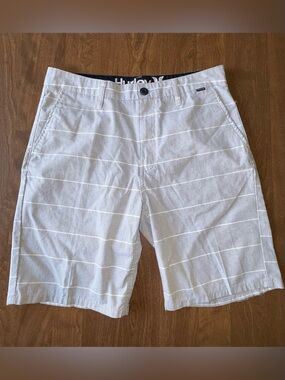 Hurley Men's Light Gray Striped Shorts